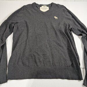 Abercrombie & Fitch Cotton Cashmere Wool Blend men's XXL gray Muscle Sweater